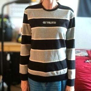 Vintage Obey Worldwide striped sweatshirt